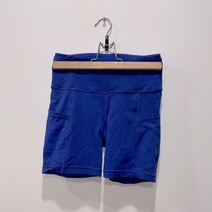 Lululemon Fast and Free Shorts. Size 4. Cobalt Blue. Pockets.
